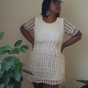 Xhilaration Plus Size Cream Crochet Dress